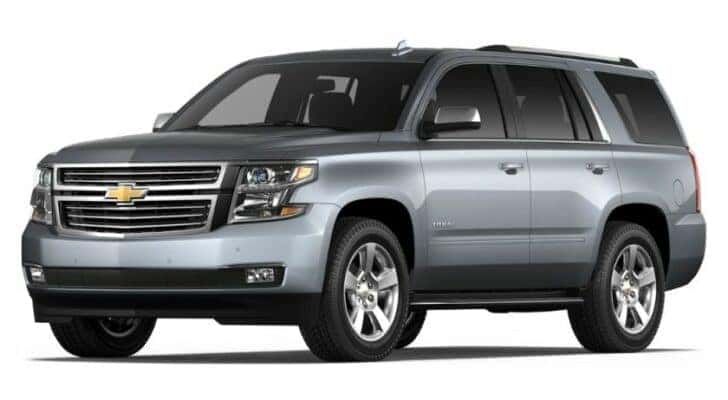 A silver 2018 Chevy Tahoe 1LZ is angled left.