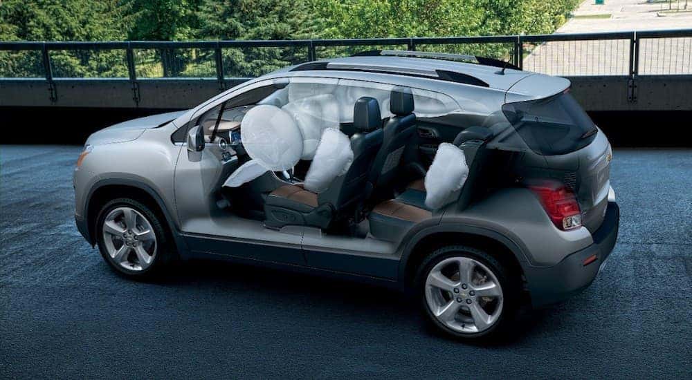The airbag system on a used silver 2015 Chevy Trax