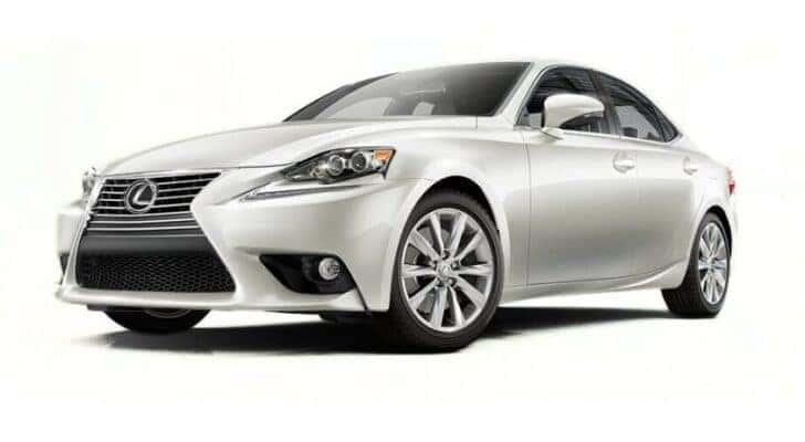 A white 2013 Lexus IS 250 is angled left.