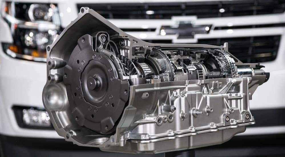 The RTS 10-speed transmission is shown in front of a 2017 Chevy Tahoe
