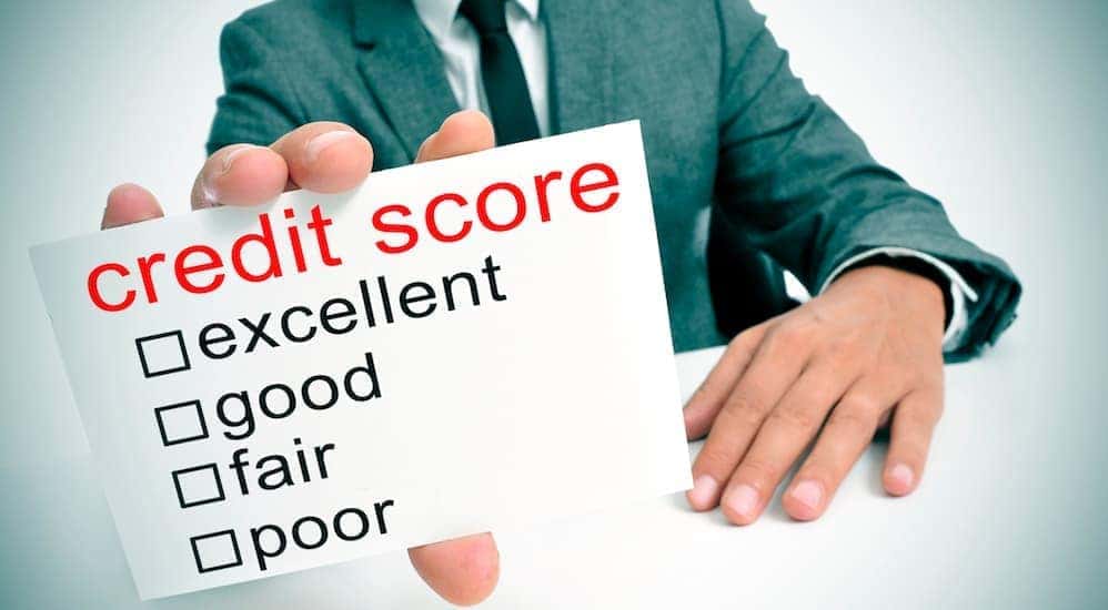 A credit score sheet is shown with questions of what a BHPH dealership will ask you in Louisville, OH.