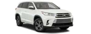 A silver 2017 Toyota Highlander in facing right.