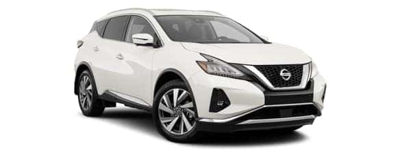 A white 2019 Nissan Murano is facing right.