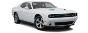 A white 2017 Dodge Challenger is facing right.