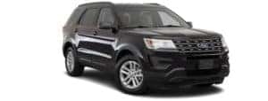 A black 2017 Ford Explorer is facing right.