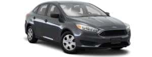 A black 2017 Ford Focus is facing right.