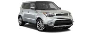 A silver 2017 Kia Soul is facing right.