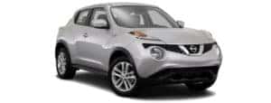 A silver 2017 Nissan Juke is facing right.