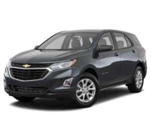 A black 2018 Chevy Equinox is parked facing left.