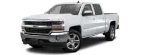 A white 2018 Chevy Silverado 1500 is facing left.