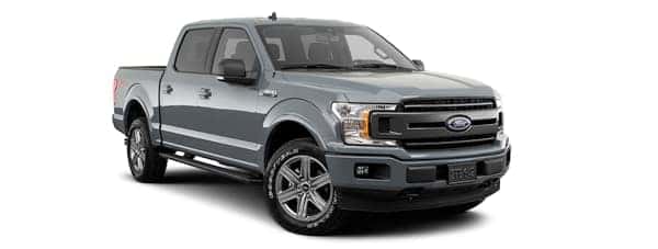 A grey 2020 Ford F-150 is facing right.