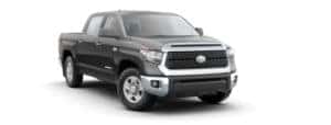 A dark grey 2020 Toyota Tundra is facing right.