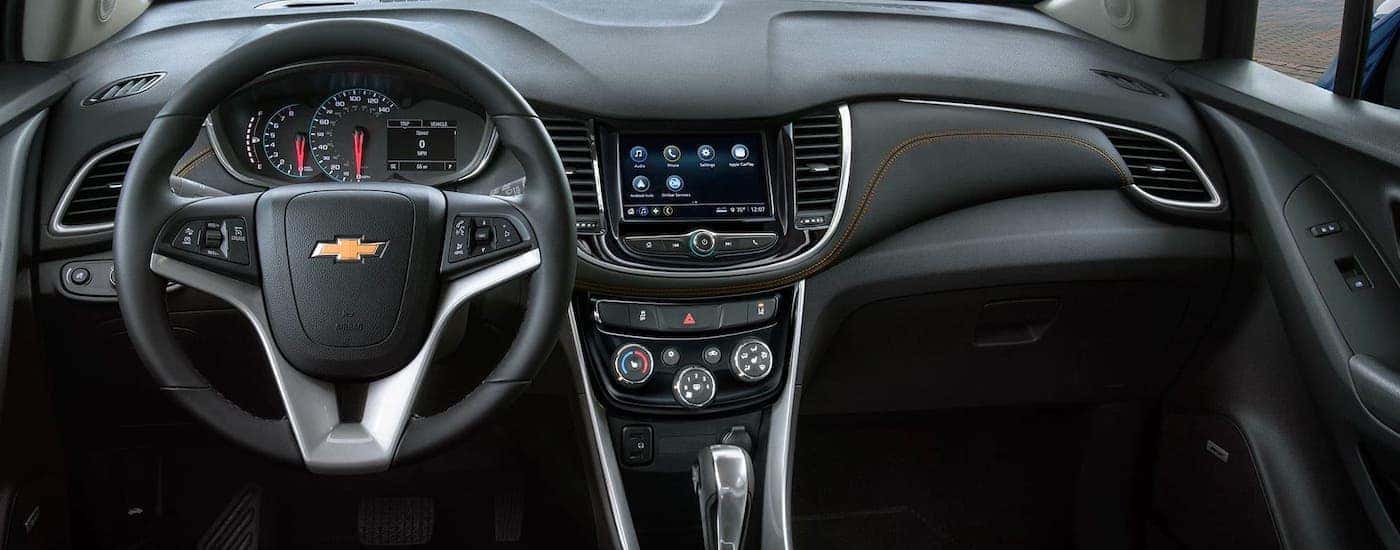 The dashboard is shown of a 2020 Chevy Trax in Cincinnati, OH.