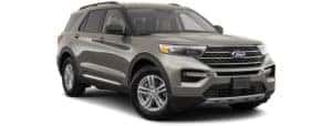 A gray 2020 Ford Explorer is angled right.