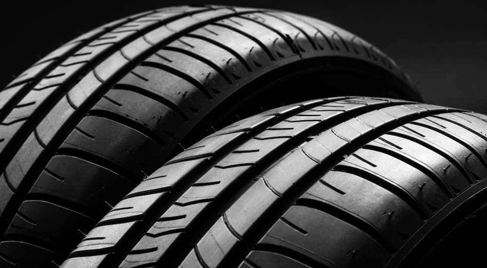 Two discount tires are shown against a black background.