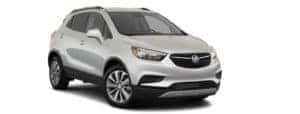 A silver 2020 Buick Encore is angled right.
