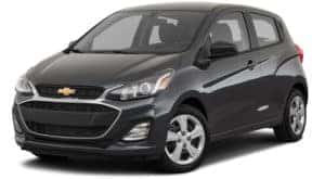 A black 2021 Chevy Spark is angled left.
