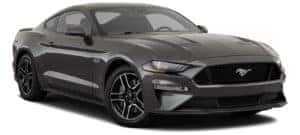 A black 2021 Ford Mustang GT is angled right.
