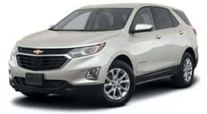 A white 2021 Chevy Equinox is angled left.