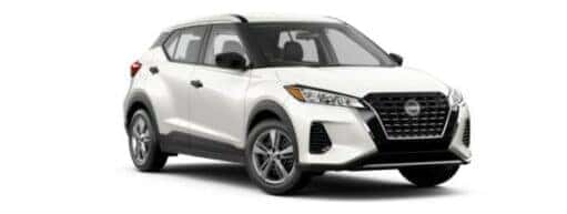 A white 2021 Nissan Kicks S is angled right.