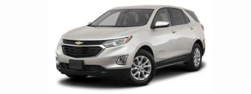 A silver 2021 Chevy Equinox is angled left.