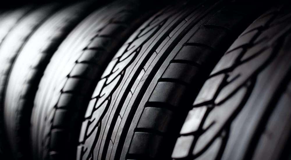 A close up shows the best tires in Cincinnati.