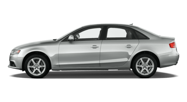 A silver 2009 used Audi A4 is facing left.