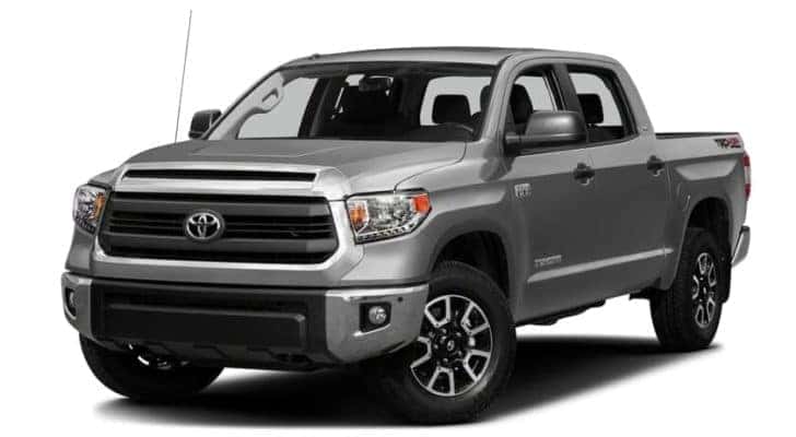 A silver 2017 Toyota Tundra is shown angled left.