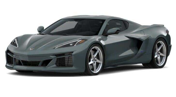 A grey 2024 Chevy Corvette E-Ray 3LZ is angled left.
