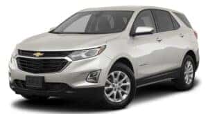 A white 2024 Chevy Equinox is shown angled left.
