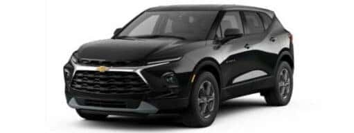 A black 2024 Chevy Blazer is angled left.