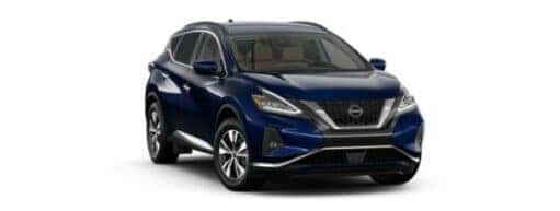 A blue 2024 Nissan Murano is angled right.