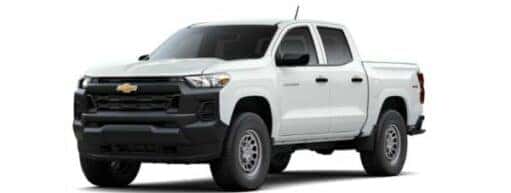 A white 2024 Chevy Colorado is angled left.