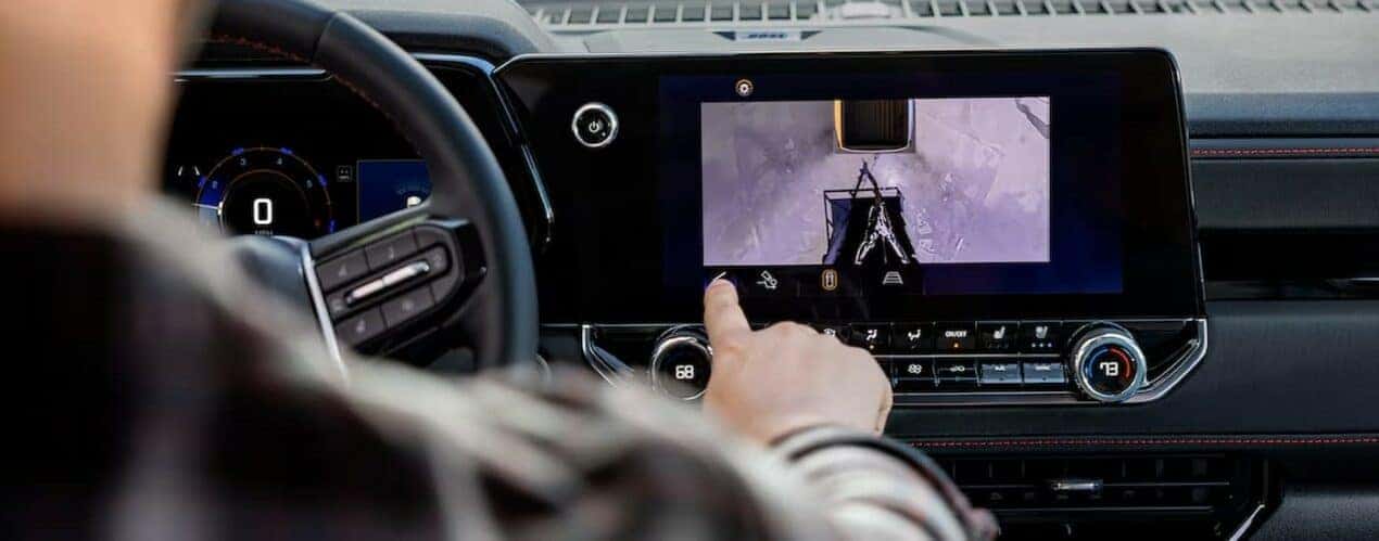 A close-up of an infotainment screen in a 2024 Chevy Colorado is shown.