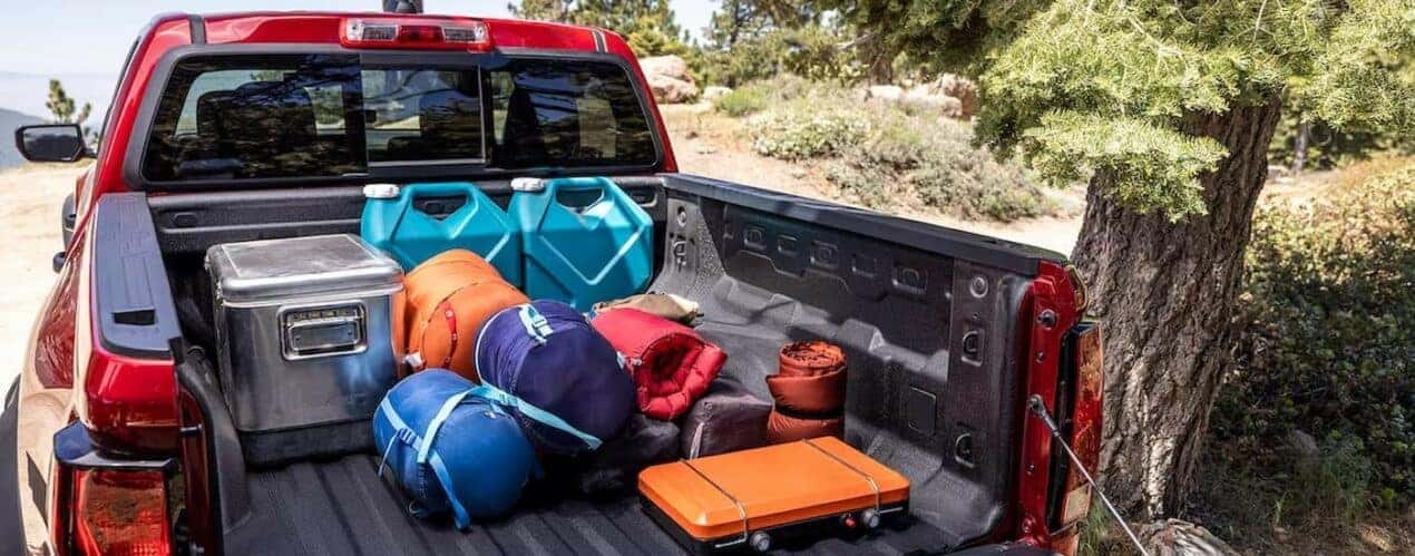 The bed of a red 2024 Chevy Colorado is shown.