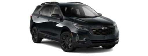 A black 2024 Chevy Equinox RS is angled right.