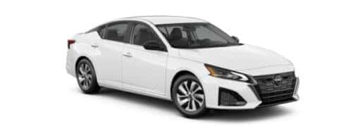 A white 2025 Nissan Altima is angled right.