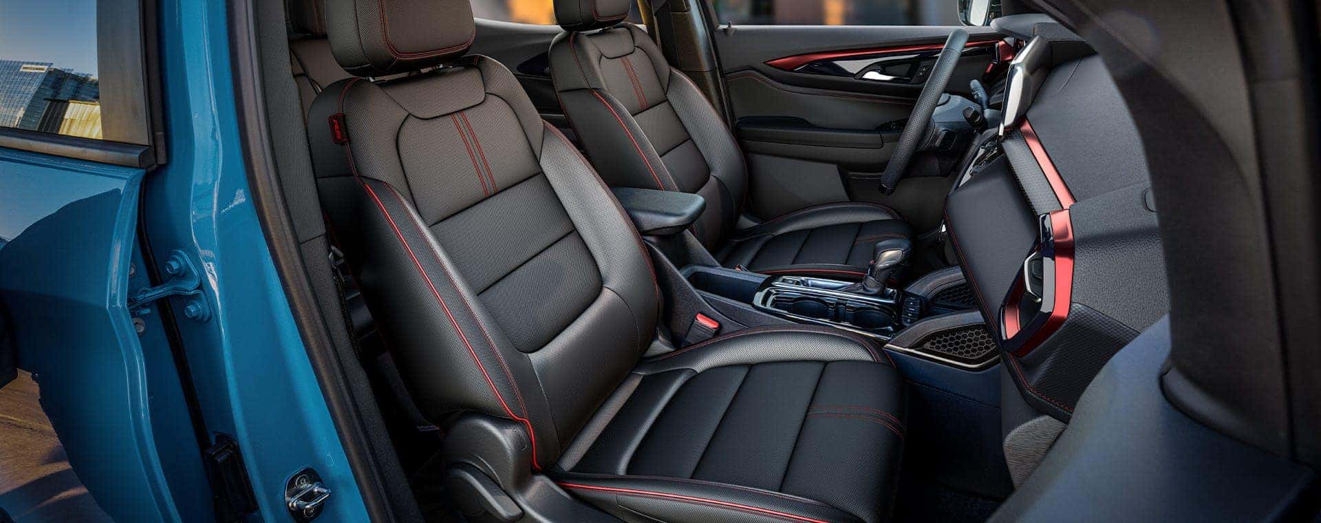 Leather seating in a 2025 Chevy Trailblazer RS.