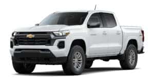 A white 2025 Chevy Colorado LT is angled left.