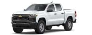 A white 2025 Chevy Colorado WT is angled left.