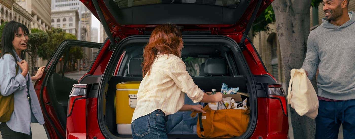 The cargo area in a 2025 Chevy Equinox RS is shown.