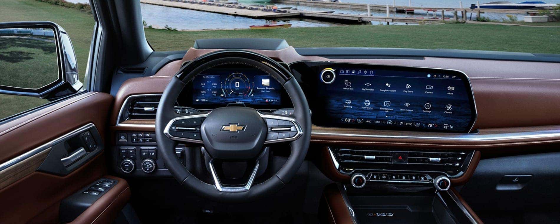 Dash and interior in a 2025 Chevy Suburban.