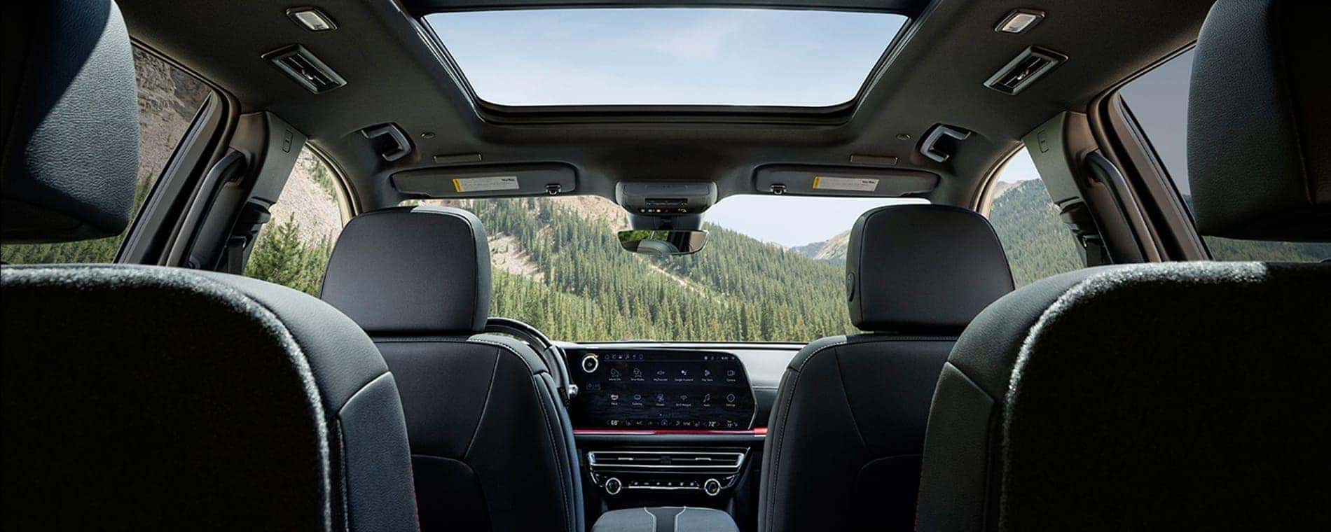 Black seating in a 2025 Chevy Traverse.
