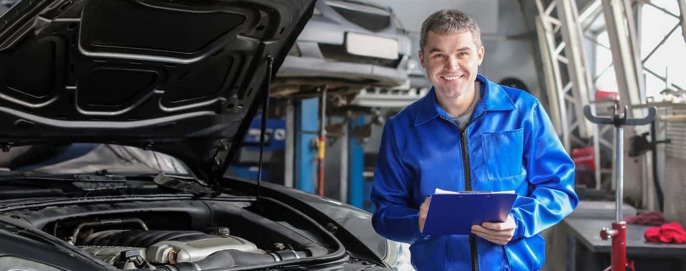 A technician at a Ford service center near Florence.