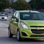A green 2016 Chevy Spark from the front.