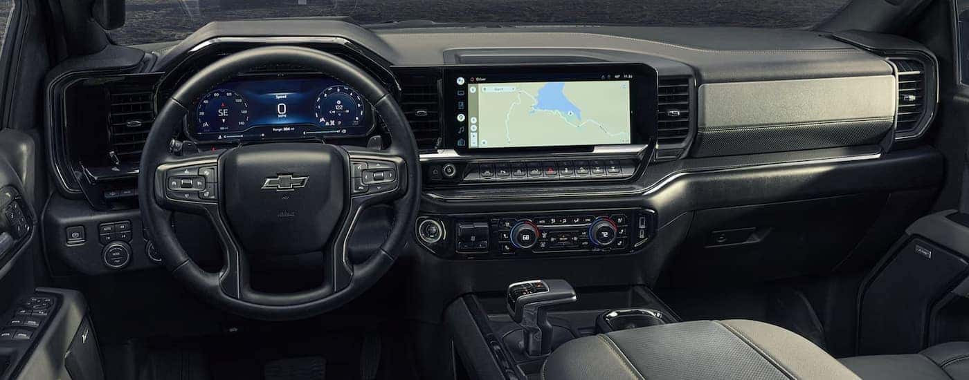 Infotainment and digital gauge cluster on a 2025 Chevy Silverado 2500