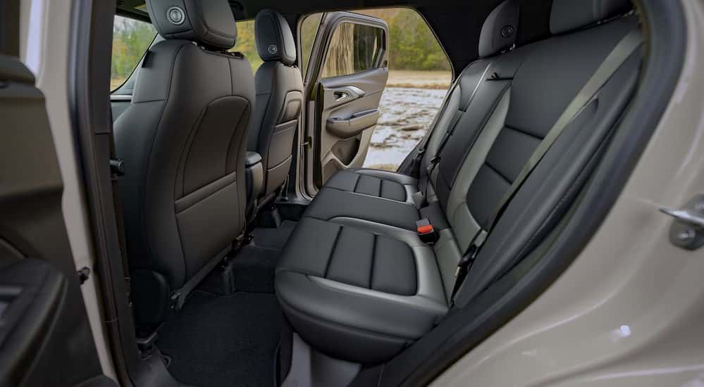 The black and brown interior in a 2026 Chevy Trailblazer.
