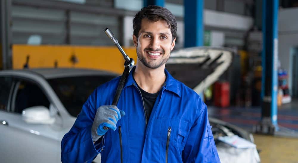 A technician at a Buick service center near Covington.
