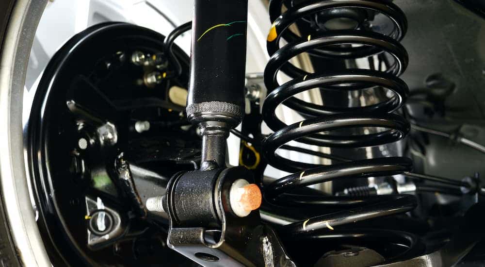 Close up of a set of struts and shocks