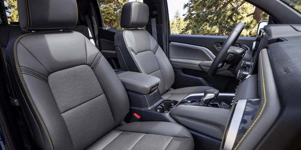 Black interior of a 2025 Chevy Colorado.
